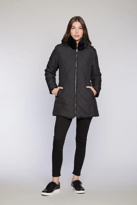 Soft Style #1181 Fabulous Faux Reversible Puffer 1/2 price $195