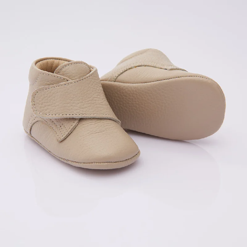 Street Style Beige Strap Ankle Booties