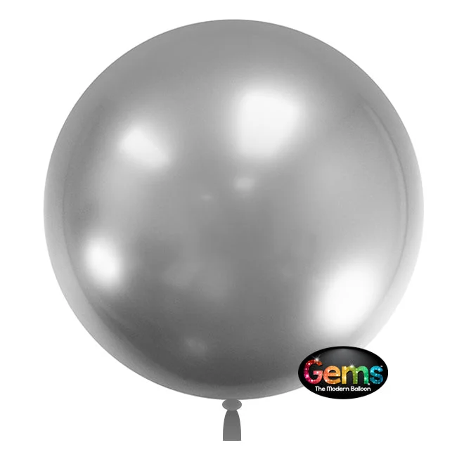 Modernism 22 inch GEMS BALLOON - SHIMMERING SILVER (3 PK)