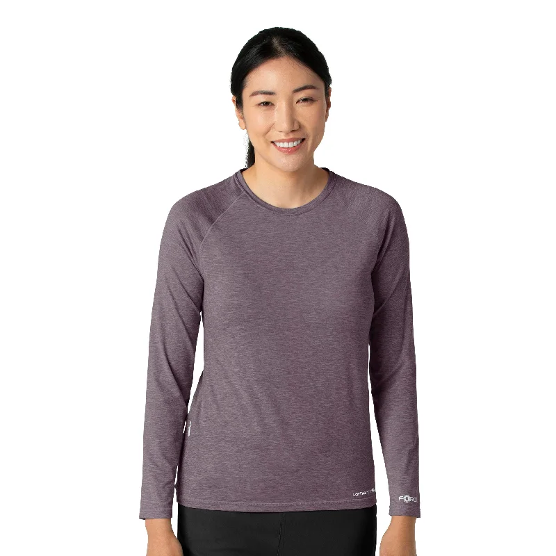 Sweet Breath Carhartt Force Sub-Scrubs Women's Performance Long Sleeve Tee - Black Plum Heather