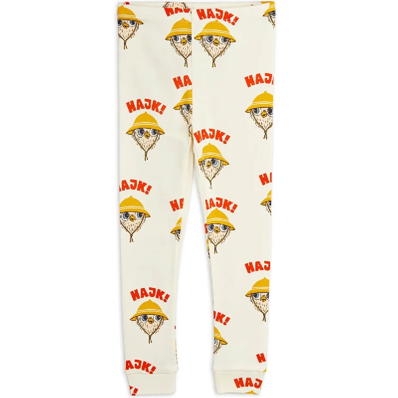 Simple Solid Color Hike Baby Leggings in Off White by Mini Rodini