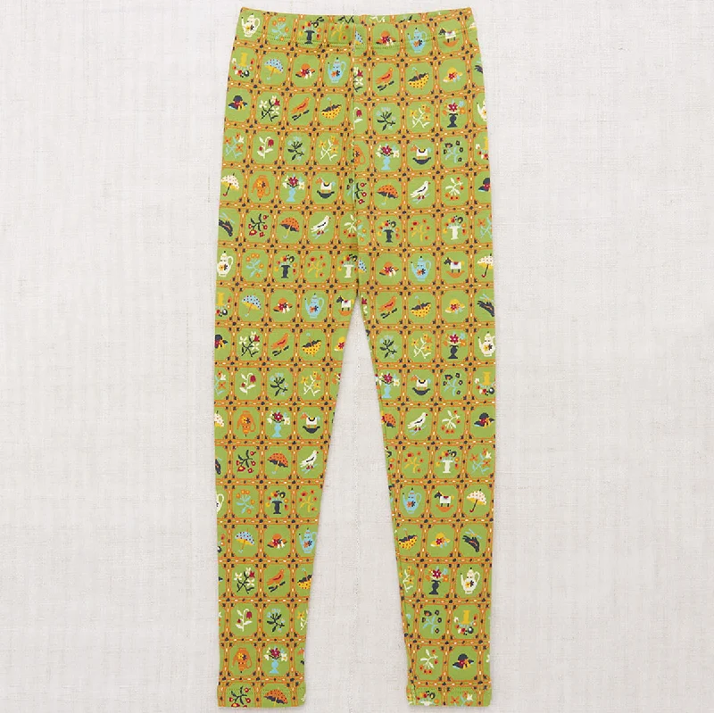 Fashionable sports Legging in Sprig Trellis by Misha & Puff