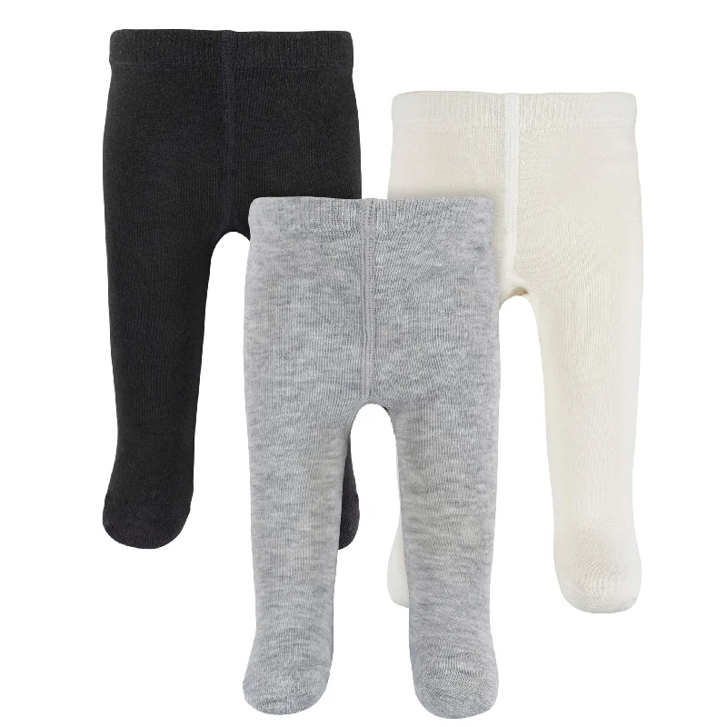 Simple And Comfortable 3-Pack Baby and Toddler Girls Black, Ivory, & Grey Heather Tights Simple And Comfortable 3-Pack Baby and Toddler Girls Black, Ivory, & Grey Heather Tights