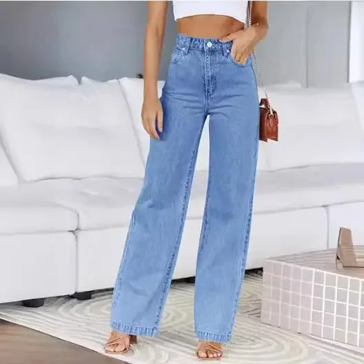 Chic Outfits Fashion Women's Jeans Loose All-matching Straight