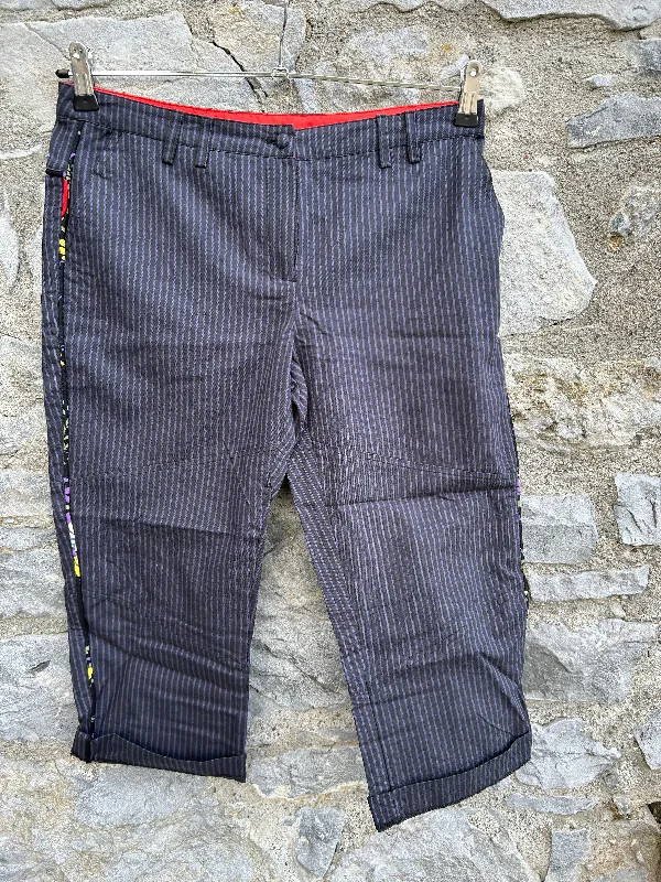 Soft Fabrics Navy stripy cropped pants uk 10