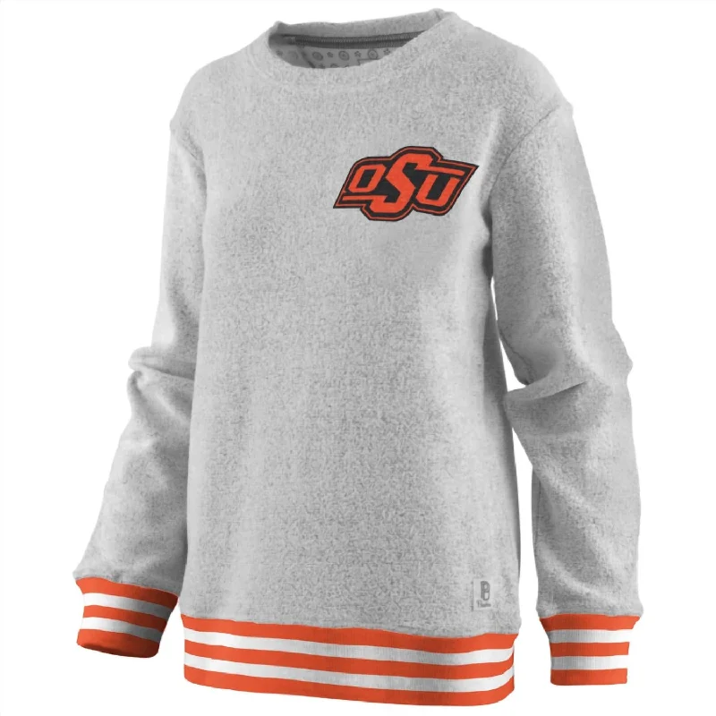 Advanced Design Women's Oklahoma State University Santa Rosa Top In Grey