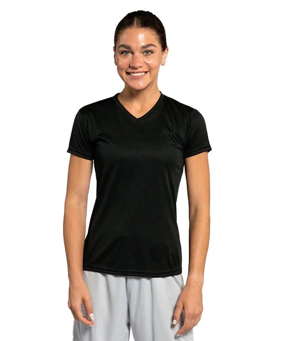 Comfortable And Casual NW3402 - A4 Ladies Sprint Performance V-Neck T-Shirt | Black
