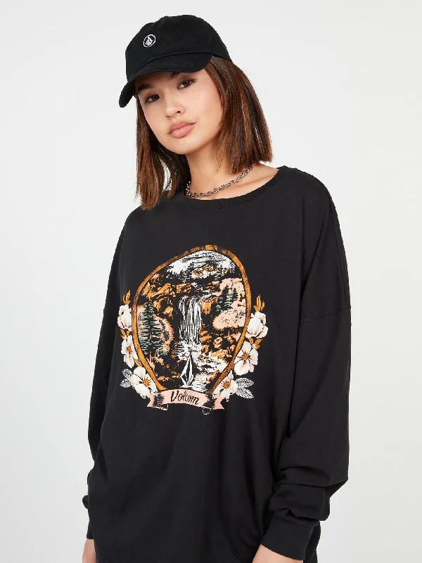 Romantic Data Werking Doubles Long Sleeve Tee - Black