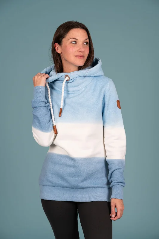 Warm and substantial Serena Dip Dye Hoodie Sapphire Mix