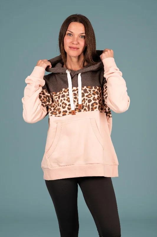 British casual Lucia Printed Hoodie Choco Mix