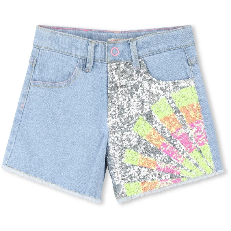 Sports And Leisure Billieblush Double Stone+Bleach Denim Shorts