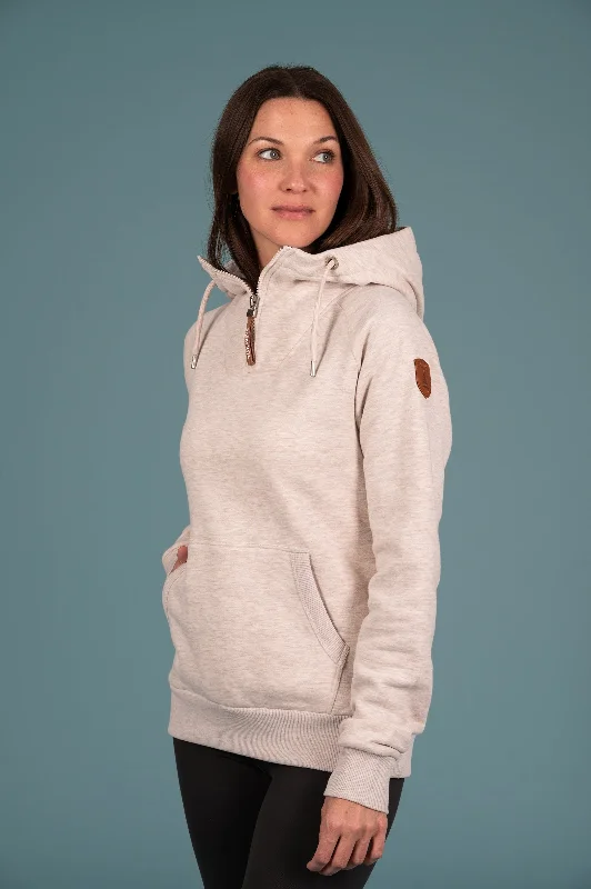 Comfortable and simple Faith Half-Zip Hoodie Heather Oatmeal