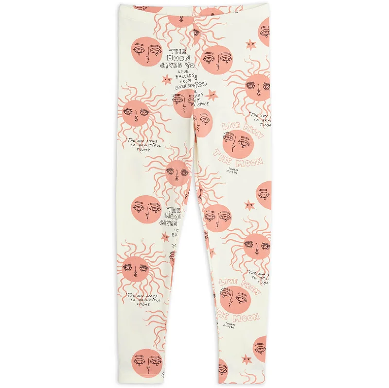 Cozy Sweaters Moon And Sun Leggings in Pink by Mini Rodini