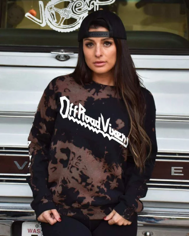 Alice style Heavy Metal Crystal Dye Crew Sweatshirt