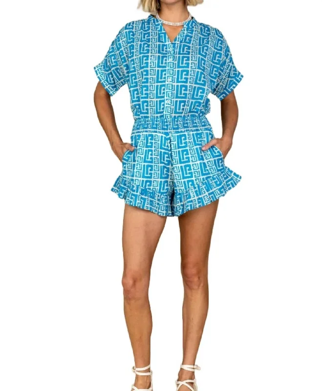 Fashion Innovation Chandler Shorts In Greek Key
