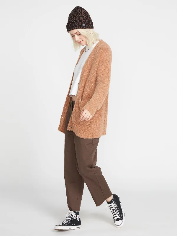 Elegant Design Stones Up Cardigan - Vintage Brown