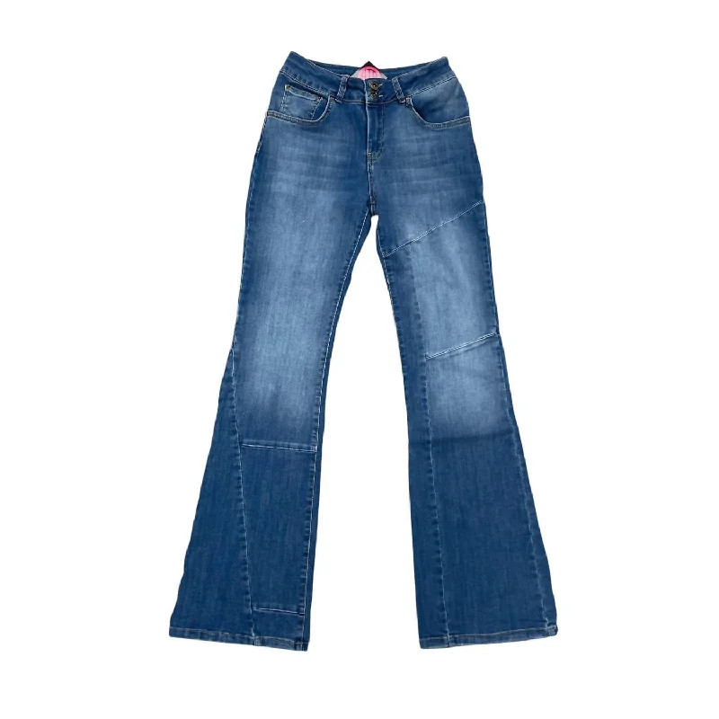 Modern Tailoring Women's Beverly Skinny Flair Jean With Seam Detail In Blue